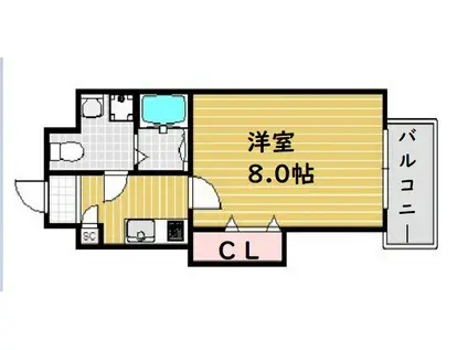 サウスヒルズ長柄(1K/7階)の間取り写真