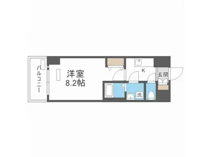 セオリー大阪パーチェ(1K/2階)の間取り写真