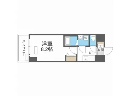 セオリー大阪パーチェ(1K/3階)の間取り写真