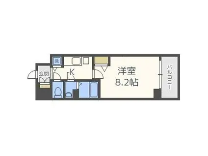 アドバンス大阪ソルテ(1K/7階)の間取り写真