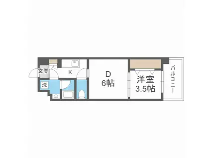ファステート大阪マジョリティ(1DK/3階)の間取り写真