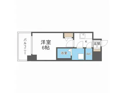ファステート北大阪ラッセル(1K/6階)の間取り写真