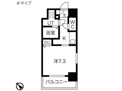 ワールドアイ大阪ドームシティ(1K/4階)の間取り写真