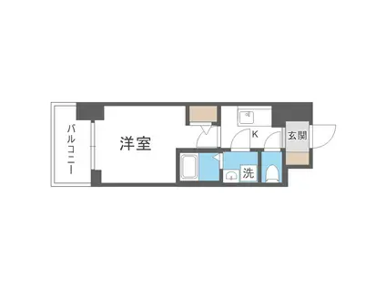 エスリードレジデンス大阪グランノースⅡ(1K/2階)の間取り写真
