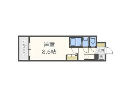 サムティ阿波座ベルシア(1K/12階)の間取り写真