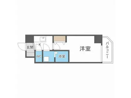 JPレジデンス大阪ウエストⅢ(1K/8階)の間取り写真