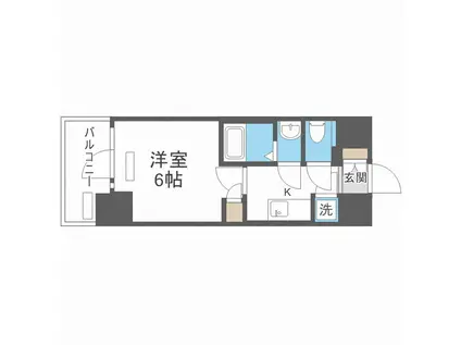 レジュールアッシュOSAKAデイフィール(1K/4階)の間取り写真