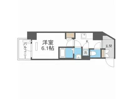 レジュールアッシュOSAKAデイフィール(1K/9階)の間取り写真