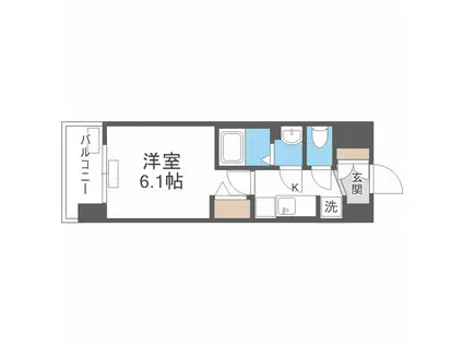 プレサンスOSAKA三国ネオス(1K/4階)の間取り写真
