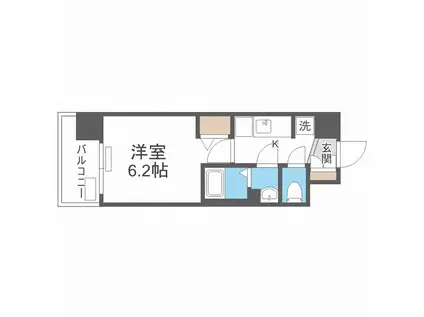プレサンスOSAKA三国ネオス(1K/9階)の間取り写真