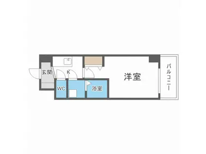 JPレジデンス大阪ウエストⅢ(1K/3階)の間取り写真