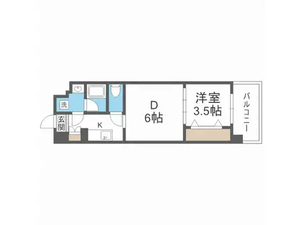 ファステート大阪マジョリティ(1DK/2階)の間取り写真