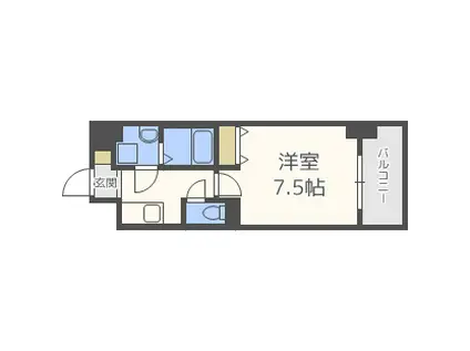 レオンヴァリエ福島野田(1K/9階)の間取り写真