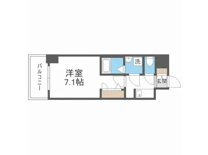 S-RESIDENCE大阪九条ノース(1K/9階)の間取り写真