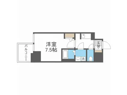 コンフォリア・リヴ新大阪ウエスト(1K/13階)の間取り写真
