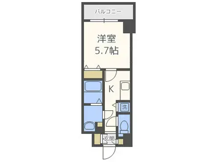 ルクレ難波(1K/10階)の間取り写真