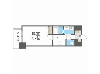 アーバンパーク梅田 イースト(1K/12階)の間取り写真