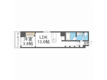 M.HILLS本町東(1LDK/7階)の間取り写真