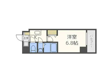 ウインズコート新大阪II(1K/6階)の間取り写真