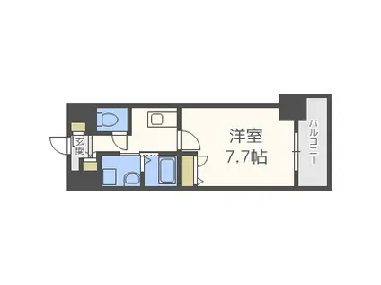 アーバンパーク梅田 イースト(1K/13階)の間取り写真
