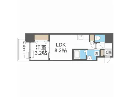 レオンコンフォート本町クレセント(1LDK/2階)の間取り写真