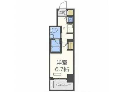 エスライズ京町堀(1K/8階)の間取り写真