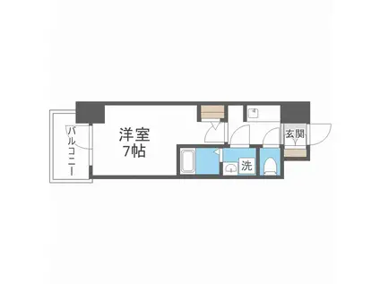 S-RESIDENCEドーム前千代崎(1K/2階)の間取り写真