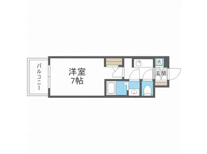 S-RESIDENCEドーム前千代崎(1K/8階)の間取り写真
