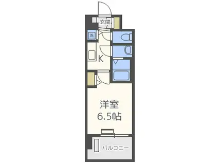 レオンコンフォート難波西2(1K/2階)の間取り写真