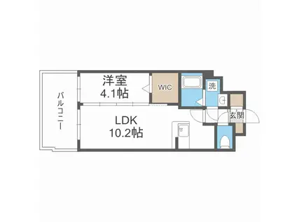 セレニテ堺筋本町プリエ(1LDK/6階)の間取り写真