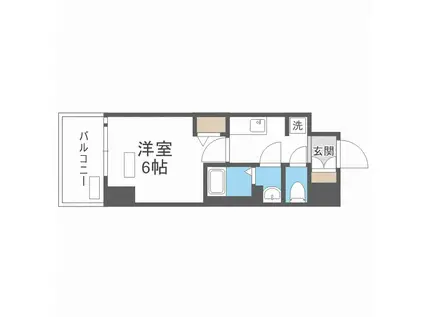 プレサンスOSAKA東中本エシデル(1K/2階)の間取り写真