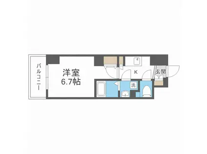 セレニテ心斎橋グランデ(1K/3階)の間取り写真