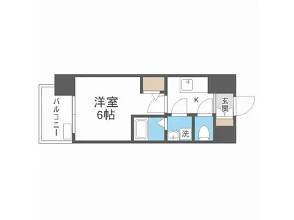 エスリードレジデンスグラン大阪福島ノース(1K/3階)の間取り写真