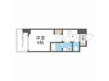 エスリードレジデンスグラン大阪福島ノース(1K/2階)の間取り写真