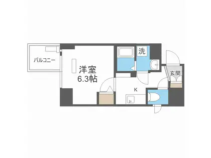 アクアプレイス江戸堀(1K/8階)の間取り写真