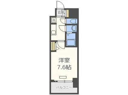プランドール江戸堀レジデンス(1K/12階)の間取り写真