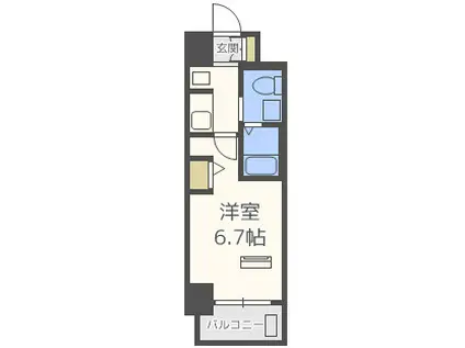 EC難波サウスプレイスⅣパークグレイス(1K/7階)の間取り写真