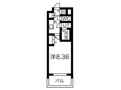 JPレジデンス大阪城南Ⅱ(1K/6階)の間取り写真