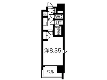 JPレジデンス大阪城南Ⅱ(1K/5階)の間取り写真