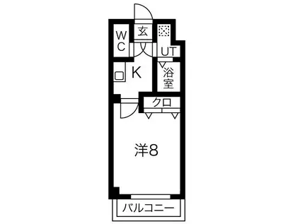 FR.IMP大阪城東(1K/2階)の間取り写真
