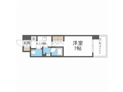 コンフォリア・リヴ新大阪Q(1K/4階)の間取り写真