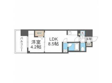 アーバネックス新町(1LDK/7階)の間取り写真