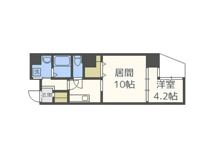 G-STYLE天満橋(1LDK/12階)の間取り写真