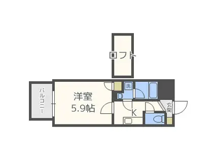 PRIMAVERA MINAMIMORIMACHI(1K/13階)の間取り写真