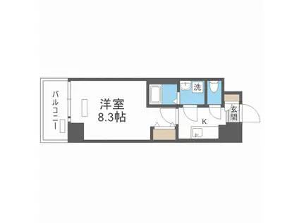 セオリー大阪パーチェ(1K/2階)の間取り写真