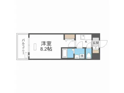 セオリー大阪パーチェ(1K/4階)の間取り写真