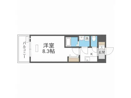 セオリー大阪パーチェ(1K/6階)の間取り写真