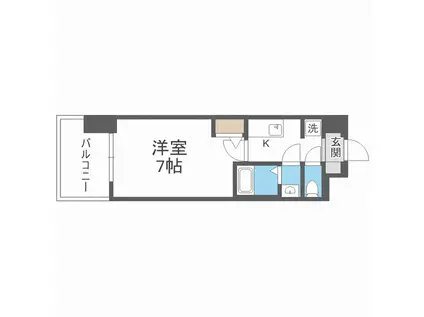 セレニテ新大阪プリエ(1K/13階)の間取り写真