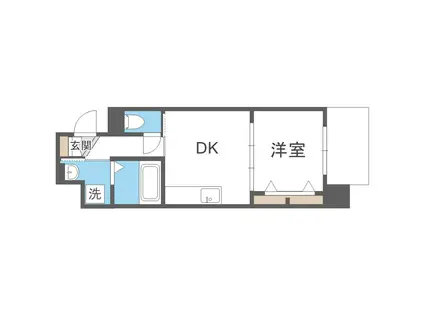 FOREST COURT南大江公園(1DK/4階)の間取り写真