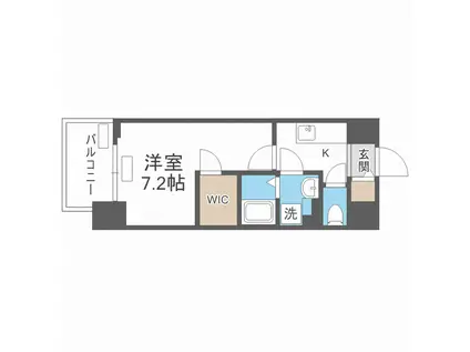 プレサンス堺筋本町エグゼブラン(1K/9階)の間取り写真